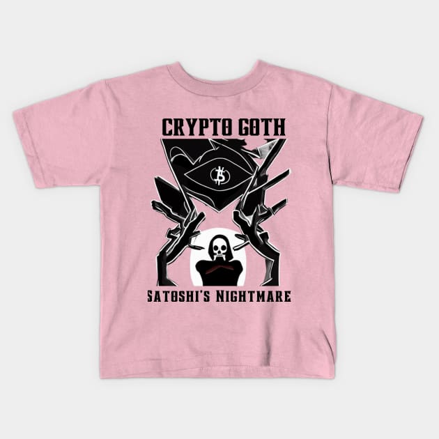 Crypto Goth - Wednesdays Bitcoin and the Eternal FUD Kids T-Shirt by SailorsDelight